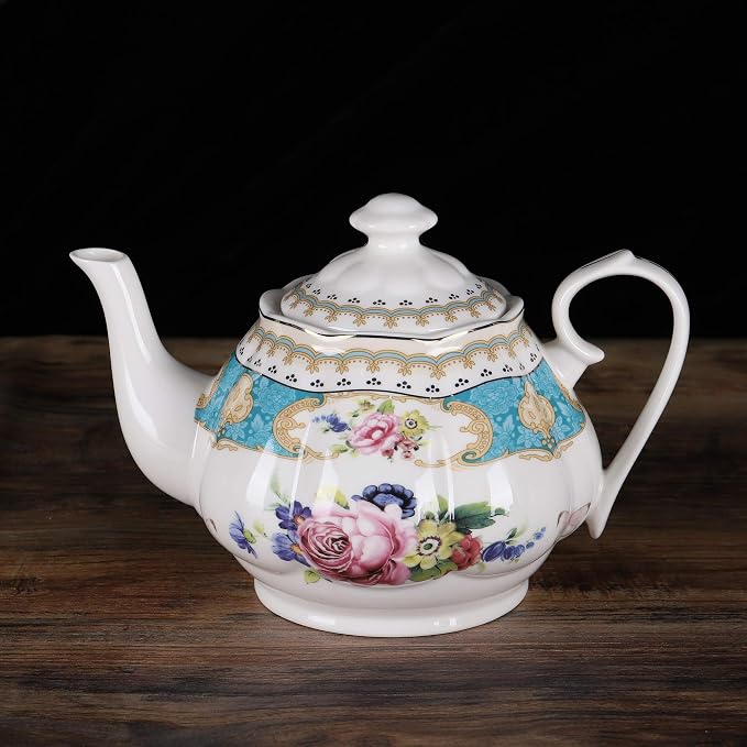 fanquare 15 Pieces European Retro Rose Tea Set, English Flora Tea Set - Image 3