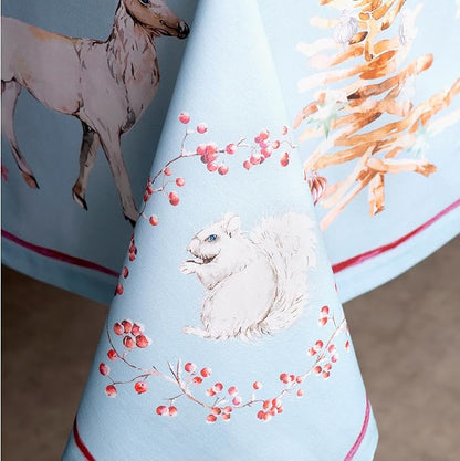 Maison d' Hermine Table Cloth Rectangle Table 100% Cotton 70 x 120 Inches Fall Tablecloth Reusable Everyday Use for Thanksgiving Christmas Decorations Dining Farmhouse Party (Fairy Tale Forest)
