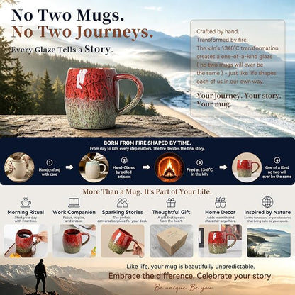 Handmade 22oz Ceramic Coffee Mug, Ergonomic Large Handle, Ideal Gift - Image 3