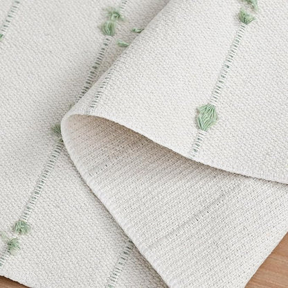 Artoid Mode Sage Green Boho Farmhouse Cotton Woven Table Runner, Seasonal - Image 6