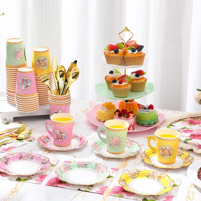 Layhit 83 Pcs Disposable Tea Party Set - Image 4