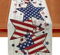 Patriotic Table Runner Decor, 4th of July Independence Day Retro American Flag by JVUZIQ