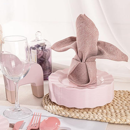 72 Pack Pink Plastic Plates, Thanksgiving - Image 4