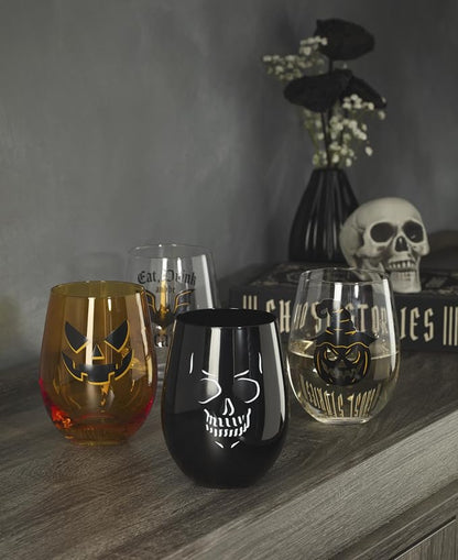 Oneida Barware, Vintro Halloween Stemless Wine Glasses, Dishwasher Safe - Image 4