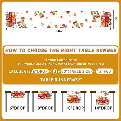 Bonsai Tree Fall Runner for Table 84, Fall Table Runner for Kitchen, Dining | - Image 2