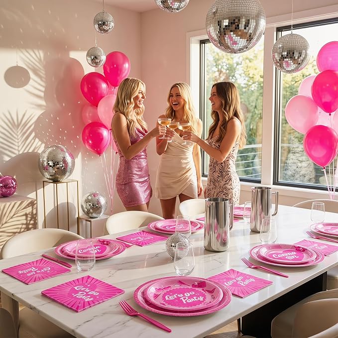 100 Pcs Disposable Let's Go Party Tableware Set - Image 2