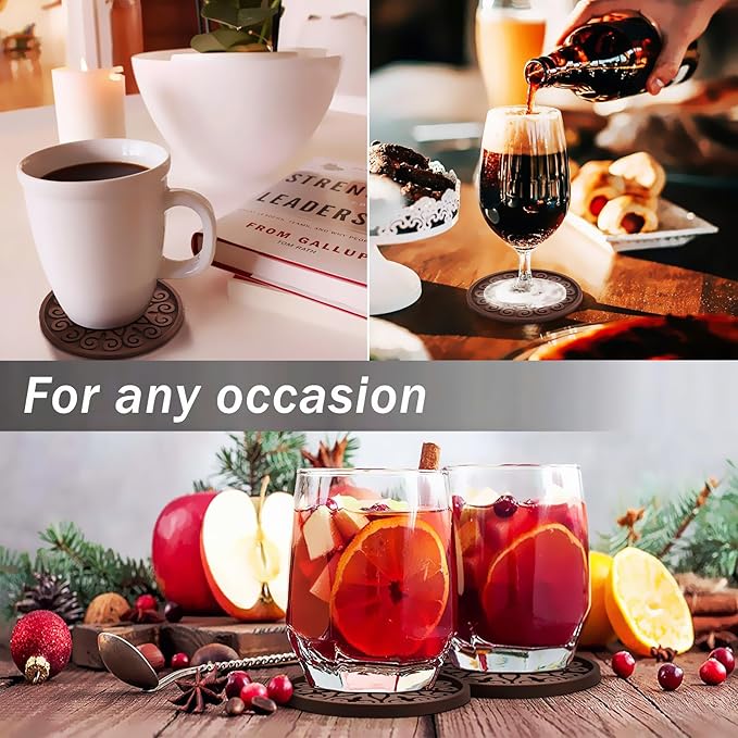 Silicone Coasters for Drinks, Resistant Reusable Drink Coasters-Great Gift for - Image 5