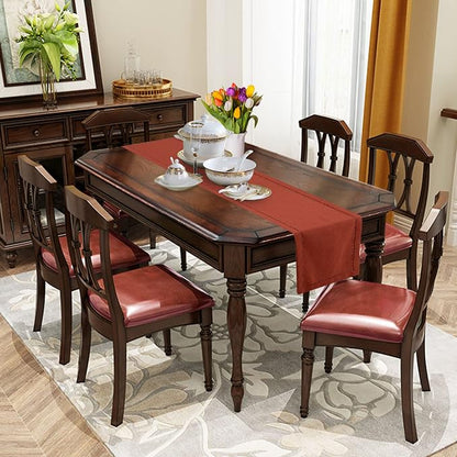 Grelucgo Handcrafted Solid Cinnamon Color Dining Table Runner - Image 6