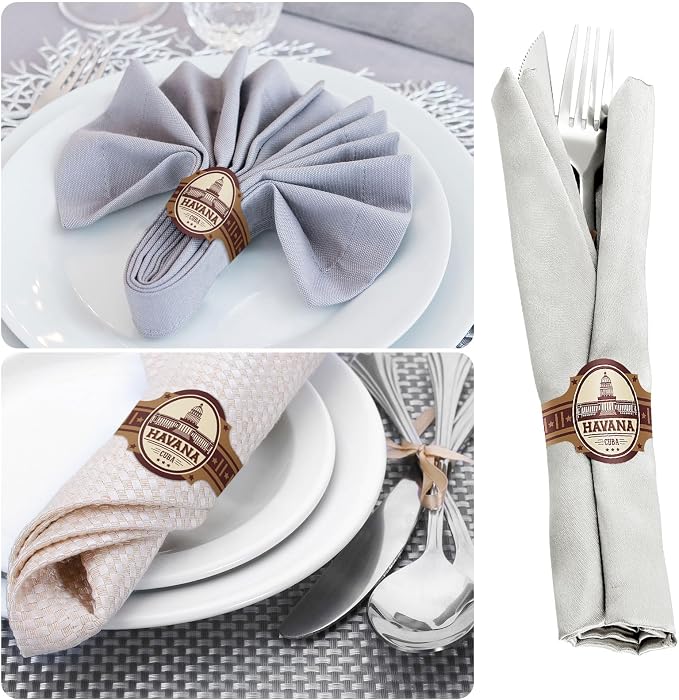 Cuban Wrapper Napkin Rings Tableware Wraps Bands Self Adhesive Paper Napkin - Image 5