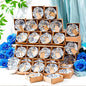 48 Pcs Wedding Favors for Guests Small Ceramic Bowl Bulk Gifts Set 3.3 Inch Floral Design Mini Dipping Sauce Dish with Card Box for Bridal Pooja Baby Shower Birthday Guest Gift (Blue)
