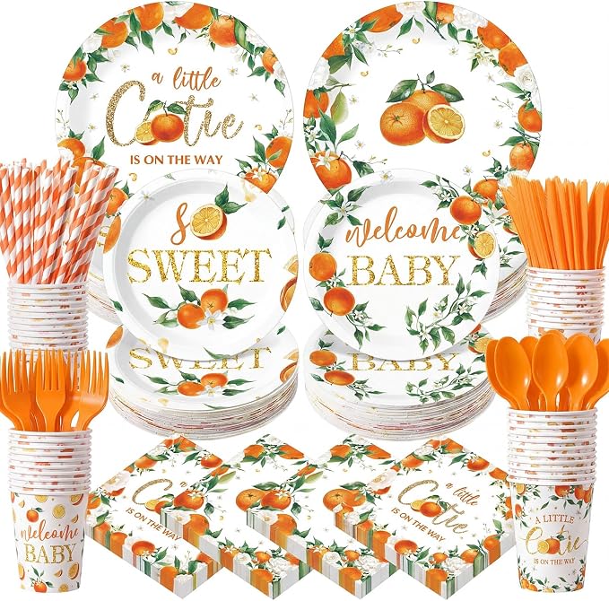 450 Pcs Little Cutie Baby Shower Tableware Set Decorations A Little Cutie is on by Unknown