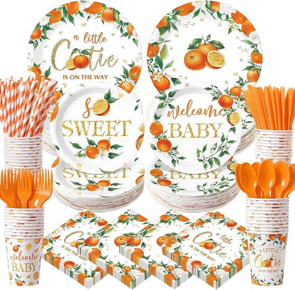 450 Pcs Little Cutie Baby Shower Tableware Set Decorations A Little Cutie is on by Unknown
