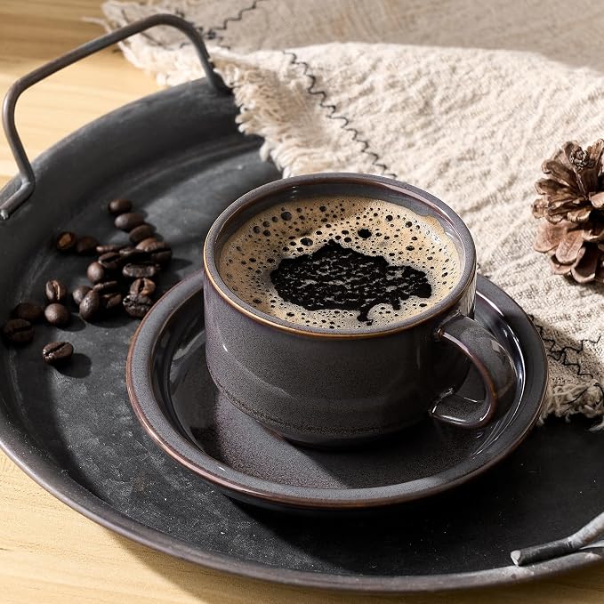 JIEMEI HOME Porcelain Stackable Cappuccino Cups - Image 6