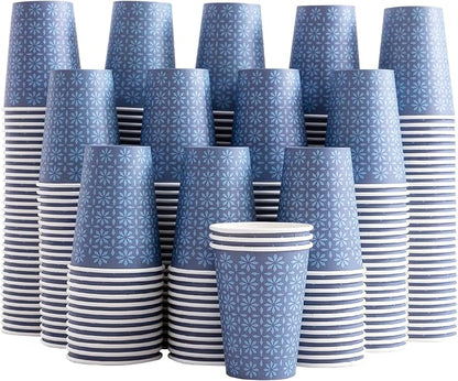 Clawsoff 240 Pack Paper Cups 10 oz Bulk Disposable Coffee Cups Navy Floral | by BuyNow