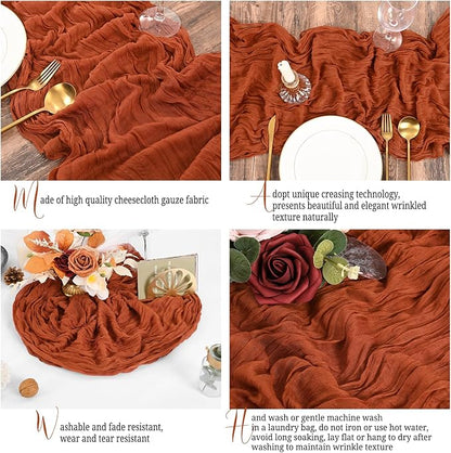 15 Pack Terracotta Fall Table Runner 17 x 108inch Cheesecloth Table Runner Boho - Image 4