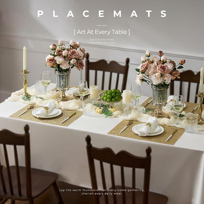 Leetaltree Gold Placemats Set of 24 - Image 2