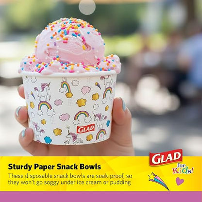 Glad for Kids Unicorn Paper Mini Snack Bowls, Lids Not Included - Image 4
