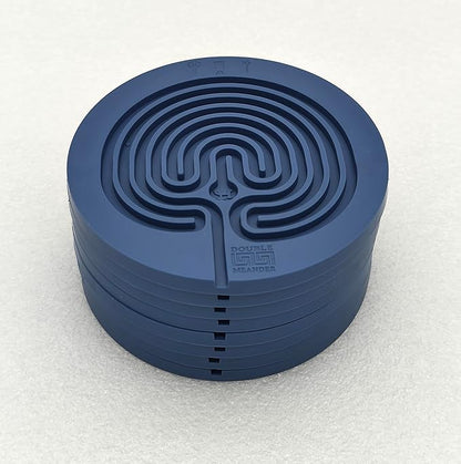 Classic Labyrinth Blue Silicone Coasters - Set of 8 Non-Slip, Heat-Resistant Drink Coasters for Coffee, Tea, and Glasses - Durable, Easy to Clean, Decorative Tabletop Protection
