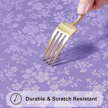 Smiry Rectangle Table Cloth, Waterproof Heavy Duty Vinyl Tablecloths, Wipeable Washable Table Cover for Kitchen and Dining Room (Purple, 52" X 70")