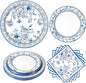 60Pcs Blue White Paper Plates and Napkins Party Supply, Serves 20 | Blue and by BORAENDEY