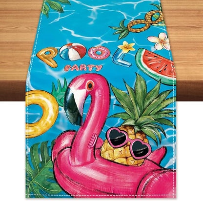 Summer Tropical Floral Table Runner Spring Float Party Burlap Table Runners by BEAUTYROMANCEFORYOURLIFE