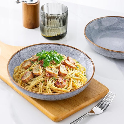 AmorArc 8.5'' Large Pasta Bowls, 36oz Ceramic Salad Serving Bowls Set of 6 - Image 4