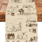 Cowboy Farm Table Runner Seasonal Spring Fall Kitchen Dining Linen Table by Worltoldb