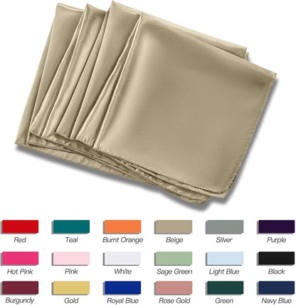 P Pothuiny 50 Pcs Beige Satin Napkins 17 x 17 Inch, Satin Cloth Napkins | - Image 6