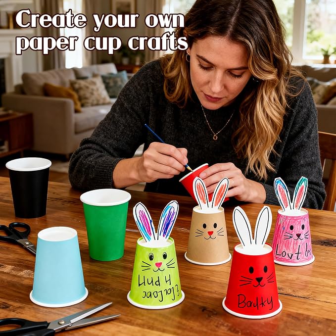25 Pack 8 oz Disposable Paper Cups, Light Blue Paper Coffee Cups | Beverage - Image 8