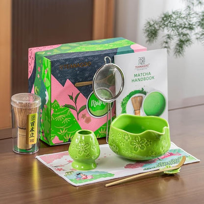 TEANAGOO 7-PCS Green Matcha Whisk Set, Complete Ceremony Start Kit, Ceramic - Image 5