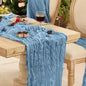 12 Pack Dusty Blue Cheesecloth Table Runner Boho Gauze Home Decor | 120 Inch by Playieer