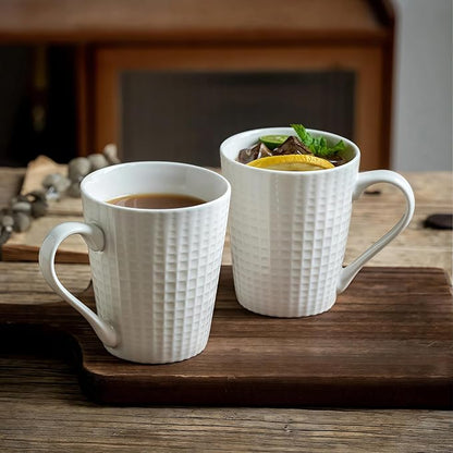 ONIGIRI Coffee Mugs Set of 4, Elegant Embossed Ceramic Coffee Cups, 300ml/10oz - Image 4