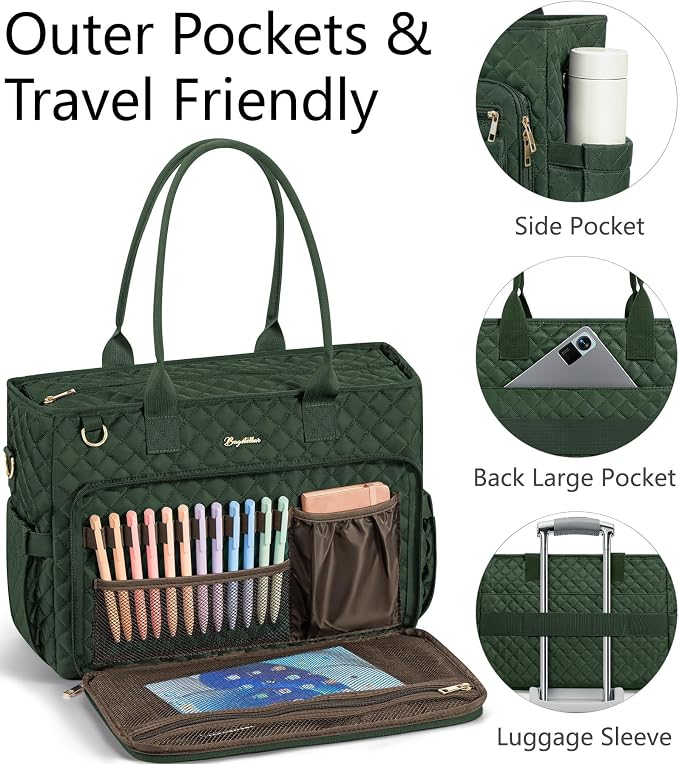 Bagstellar Teacher Tote Bag for Women, 15.6" Laptop Work Tote Computer Bag | - Image 6