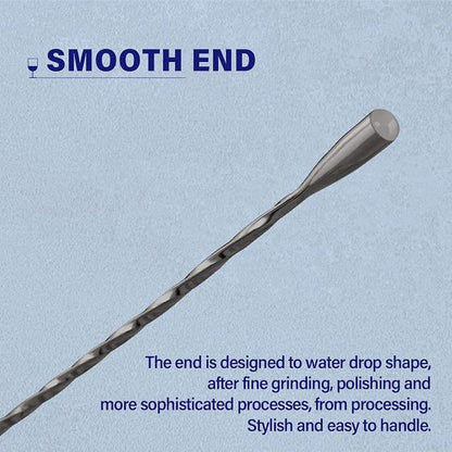 Bar Spoon Cocktail Mixing Stirrers, 12” Long Handle, Long Drink Spoons - Image 5