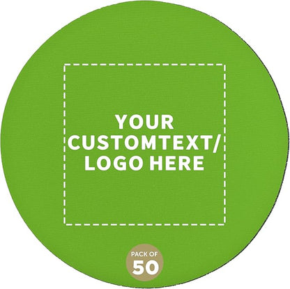 50 Round Foam Bud Coasters Pack, 4 inch - Customizable Text, Logo - PU Foam, Party Favor - Lime Green