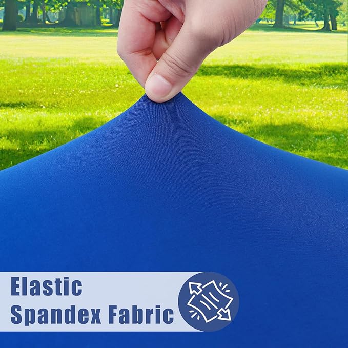 Spandex 6 Foot Rectangle Table Cloth 2 Pack, Elastic Fitted Tablecloths for Picnic, Stretch Washable Patio Table Cover for Outdoor, Camping, Banquet and Parties (Blue, 36"x72")