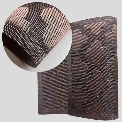 Elegant Placemats Vinyl Woven Heat-Resistant Placemats Set of 8 Washable Easy to Clean Table Mats for Dining Room and Decorate (Brown)