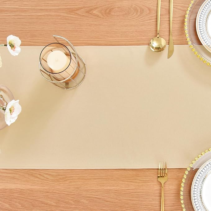 Faux Linen Table Runner Water Resistant 13 x 48 in, Coffee Table Runner - Image 7