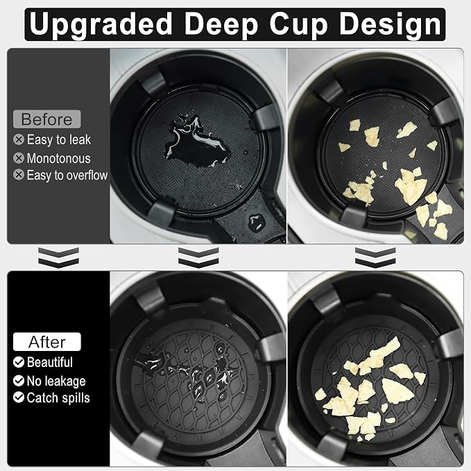 Car Cup Holder Coaster, Silicone Cup Holder Insert, Universal Non-Slip Cup - Image 2