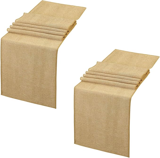 2 Pieces Burlap Table Runners 12x84 Inch Rustic Boho Table Runner | Farmhouse by B-COOL