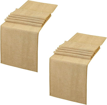 2 Pieces Burlap Table Runners 12x84 Inch Rustic Boho Table Runner | Farmhouse by B-COOL