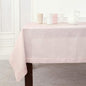 Solino Home Linen Tablecloth 60 x 132 Inch - Classic Hemstitch 100% Pure Linen Pink Table Cloth for Rectangle Tables - Machine Washable Tablecloth for Valentines, Spring, Easter