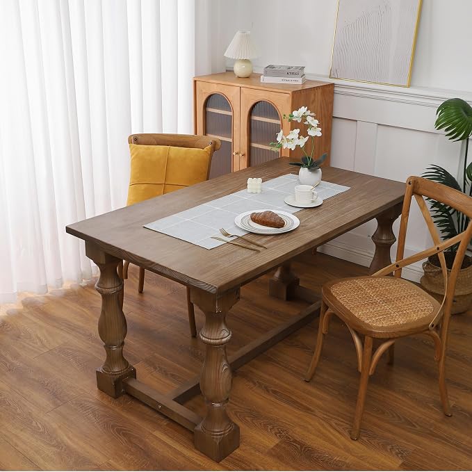 Gernaice Boho Table Runner, Modern Plaid Cotton Linen Farmhouse Table Runners - Image 2