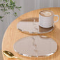 Acrylic Coaster Decorative Plates,2Pcs/Set Office Desk Accessories, Clear Dinosaur Egg Shape Coffee Cup Decor, Perfect for Tabletop Protection and Display.