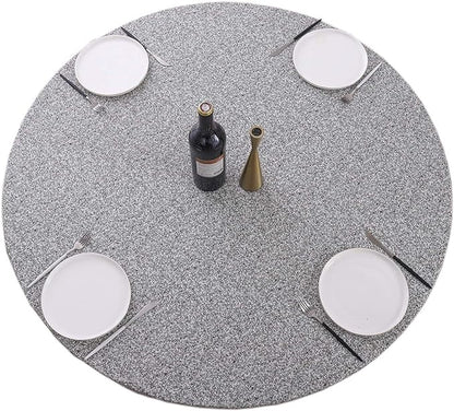 Walrus Round Vinyl Fitted Tablecloth with Flannel Backing Elastic Edge Design Table Cover Waterproof Oil-Proof PVC Table Cloth Stain-Resistant Best for 37"-44" Round