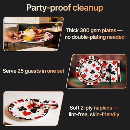 100 Pcs Disposable Casino Tableware Set - Image 7
