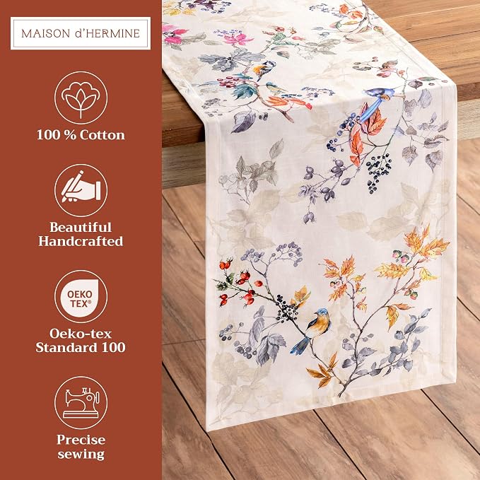 Maison d' Hermine Table Runner 100% Cotton 14.50" x 108" | Table Runners 108 - Image 2