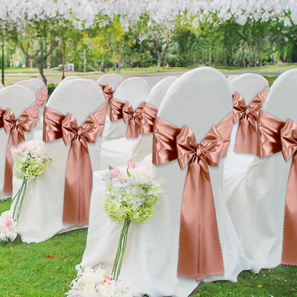 VACVELT Rose Gold Satin Table Runners, 12x72 Inch, 12 Pack, Scalloped Edge | - Image 4
