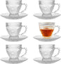 Glass Tea Cups and Saucers Set of 6 by binsakao