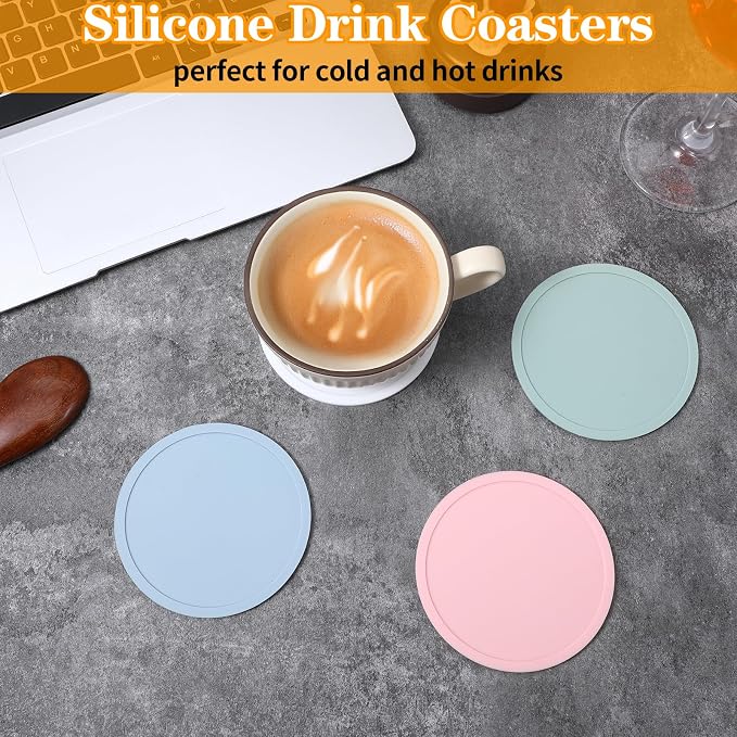 4pcs Silicone Coaster, Round Silicone Coasters - Image 7